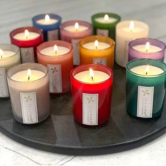 SEA & SAND 4 OZ SCENTED VOTIVE CANDLES, SET OF 12 - Picture 5 of 5